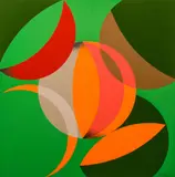 Herbert Bayer, Divided Into Sections, serigraph printed in colors