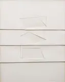 Untitled Geometric Work, 1977, cut-out paper and by Charles Battaglini, pencil, offered Aug 2020
