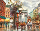 Parisian Street Scene by Antoine Blanchard, Oil on canvas, offered Aug 2020