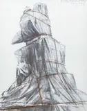Christo, Wrapped Monument to Vittorio Emanuele (project for Piazza del Duomo Milano), 1976, lithograph, from the rare limited H.C