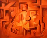 The Barman by Didier Civil, 2010, oil on canvas, offered Aug 2020
