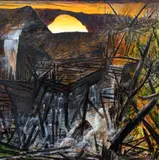 Splash Dam by Jim Denney, 1987, oil on canvas, offered Aug 2020