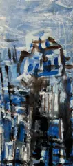 Martha Diamond, Blue Abstract Print, color, monotype, initialed and