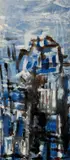 Blue Abstract Print, color by Martha Diamond, monotype, initialed and, offered Aug 2020