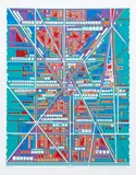 Risaburō Kimura, Title: City 368, Year: 1971, Medium:, serigraph printed in colors, pencil