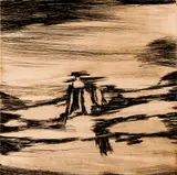 Figure in a Landscape by John-Franklin Koenig, 1959, etching, offered Aug 2020