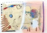 Aleah Koury, Untitled, Collage, mixed media, paint, pencil and pressed flowers on paper