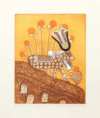 Ibex, color by Mireille Kramer, lithograph, offered Aug 2020