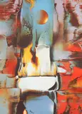 Leonardo Nierman, Four various Abstract Images, lithographs with relief on paper, 22 x 30 inches and the reverse, each, pencil