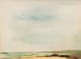 Atmospheric Landscape by Robert Rolston Stevenson, 1983, watercolor, offered Aug 2020