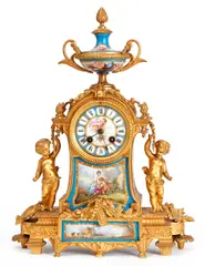 Untitled by Milroy Requier, bronze and porcelain clock, offered Jun 2020
