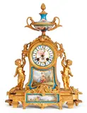 Untitled by Milroy Requier, bronze and porcelain clock, offered Jun 2020