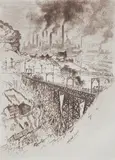 Joseph Pennell, Edgar Thompson Works, 1909, etching