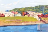 Stephen Hankin, Bridge and Ford sign in Pittsburgh, 2008, oil on artist's board