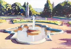 Stephen Hankin, The Highland Park Fountain, 2010, oil on canvas