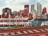 Pittsburgh From The Allegheny by Sandra Sheeran, circa 1985, oil on wood panel, offered Jun 2020