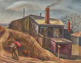 Milton G. Weiss, Title: Pittsburgh Hill District Genre Scene, Date: 1940, Medium:, oil on canvas, Dimensions: