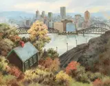 Pittsburgh Along the Monongahela by Robert Young, oil on canvas, offered Jun 2020