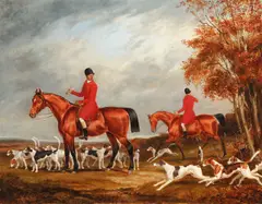 Richard Barrett Davis, Start of the Hunt, oil on canvas