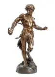 Untitled by Gauquie, bronze sculpture man in bondage, offered Jun 2020