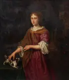 Sir Peter Lely, Young Woman with Her Dog, oil on canvas, 17th century