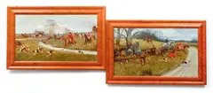 Gilbert Scott Wright, Pair of paintings: Clearing a Creek, c.1844 and A Fall at the Fence, c.1859, both, oil on canvas, Creek