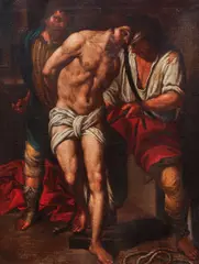 Domenichino, (Italian, born 1581-circa 1641 ), The Flagellation of Christ on a Column, oil on canvas