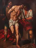 Domenichino, (Italian, born 1581-circa 1641 ), The Flagellation of Christ on a Column, oil on canvas