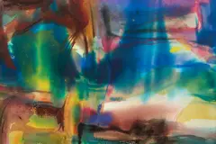 Paintings: Harbor Space (1998) and Rock Poem (undated) by Jerry Caplan, Watercolor, offered Jun 2020