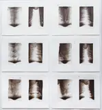 Six Smoke Drawings, 418, 422, 425, 421, 419, 415, dating from by Edward S. Eberle, 1994, ink and glycerin on two sides of each, offered Jun 2020