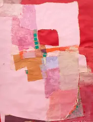 Abstract by Sylvia Feldstein, Collage, mixed media, paper and painting, offered Jun 2020