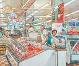 Henry Koerner, Title: New Diamond Market, Date: 1969, Medium:, oil on canvas, Dimensions: