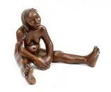 Roxanne Swentzell, Coming Down, circa 2002, cast, bronze with golden brown patina