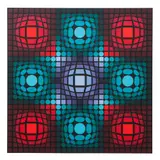 Victor Vasarely, Optic Rouge, serigraph printed in colors