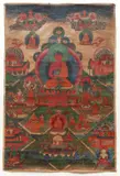 Tibet by Thangka of Buddha Amitabha in Paradise, gouache on cotton, offered Jun 2020