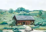 William Schwartz's Farm, Glenshaw, 1925 (date and title taken from a former owner's note on reverse), unsigned by Carl A. Walberg, gouache on thick paper, offered May 2020