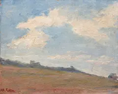 Untitled Landscape, c. by Antoinette Willner Fulton, oil on artist's board, offered May 2020