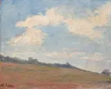 Untitled Landscape, c. by Antoinette Willner Fulton, oil on artist's board, offered May 2020