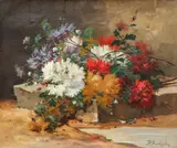 Still Life with Flowers by Pierre Louis Richard, oil on canvas, late 19th century, offered May 2020