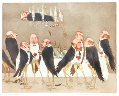 Member's Only, colored by Curt Frankenstein, etching, offered May 2020