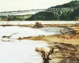 Robert Bowden, Homestead Grays Bridge, 1997 (formerly Homestead High Level Bridge), watercolor