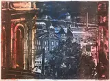 Robert Qualters, From Polish Hill, 1971, hand colored, lithograph