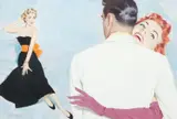 A Lady in Love, c.1955, signed lower left by Paul Callan Vincent Burns, gouache on paper, offered May 2020