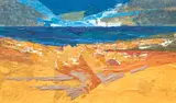 Blue Lake by Robert Edward Klein, 1967, encaustic on board, offered May 2020