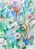 Floral painting by Gunvor Bull-Teilman, watercolor and gouache, 1972, offered May 2020