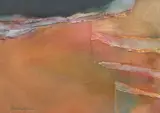 Adrienne Heinrich, Storm Tracks, oil, sand, and mixed medium on canvas