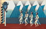 Al Momaday, (American/Kiowa Indian, 1913-1981), Four Dancers, undated (c.1980), gouache on paper