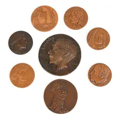 Eight, Untitled, bronze medallions by querolle
