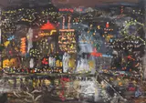 Pittsburgh at Night by Yitzel Chayot, oil on canvas, offered Mar 2020