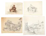 Regis Francois Gignoux, Lot of 4 pieces: 3
